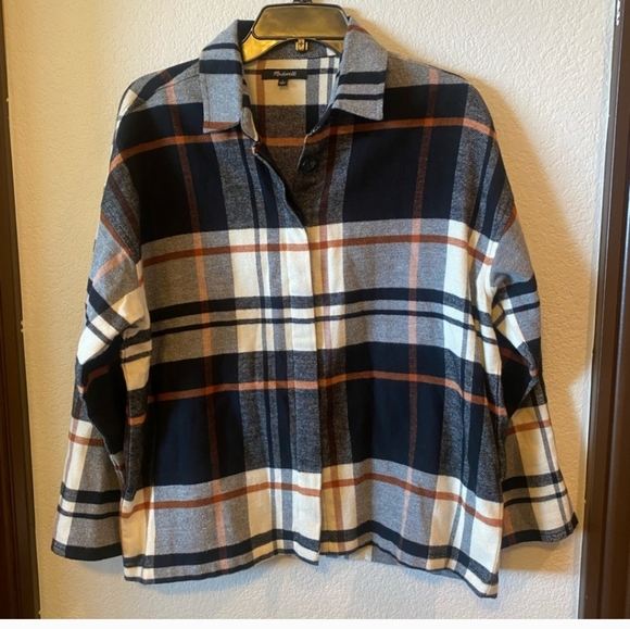 MADEWELL Bromley Oversized Plaid Flannel Shirt NWT - Picture 9 of 15